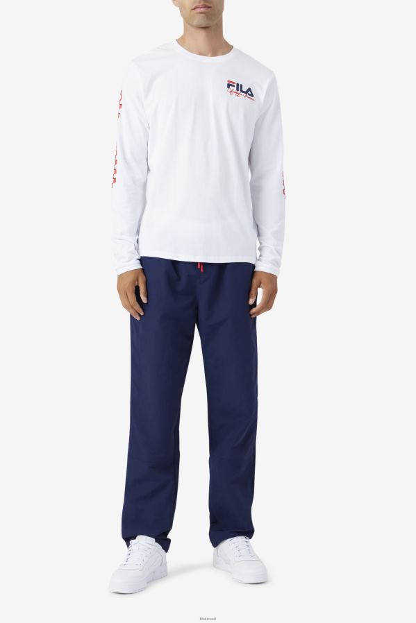 branco FILA camiseta fila branca bevans park manga longa HXJFD250