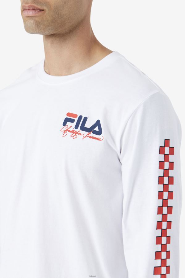 branco FILA camiseta fila branca bevans park manga longa HXJFD250