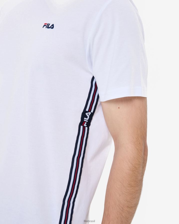 branco FILA camiseta fila elias masculina branca HXJFD2582