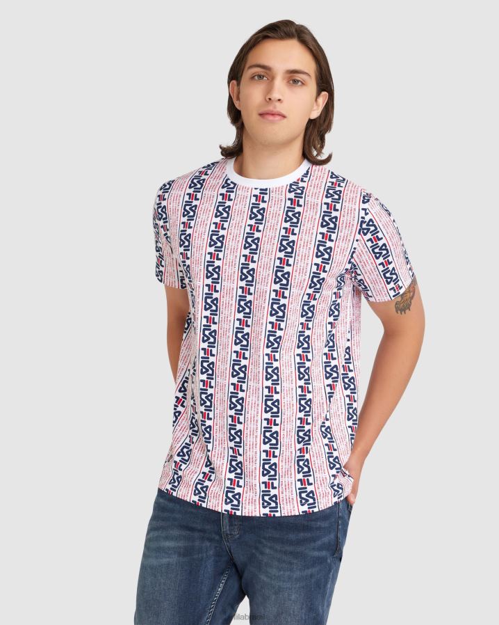 branco FILA camiseta fila harrison masculina branca HXJFD2380