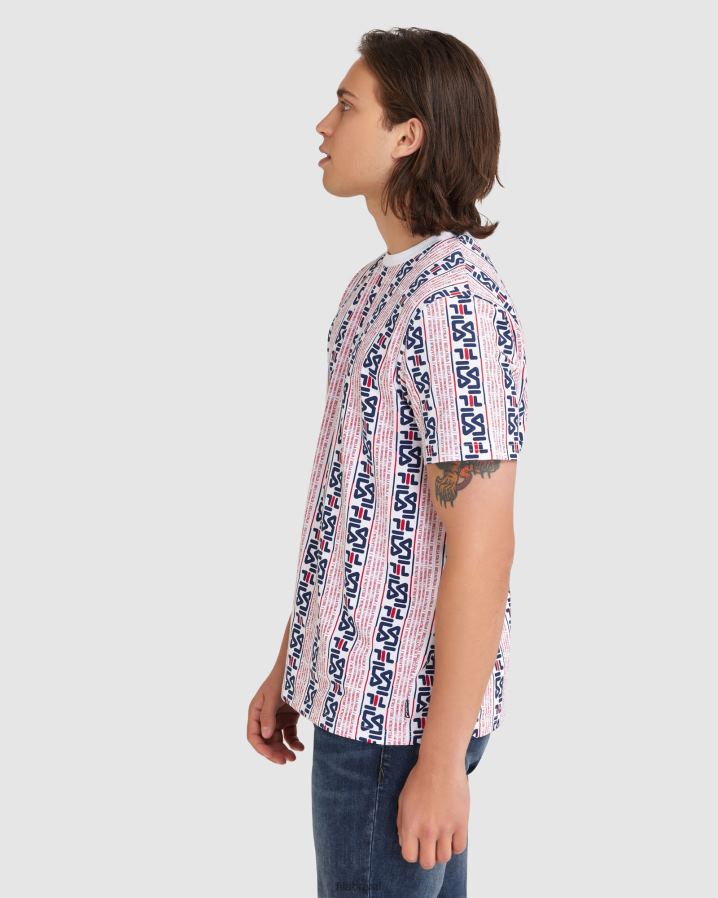 branco FILA camiseta fila harrison masculina branca HXJFD2380