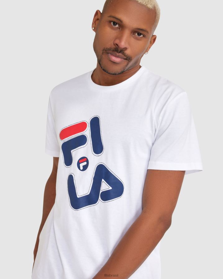 branco FILA camiseta fila kiley masculina branca HXJFD2377