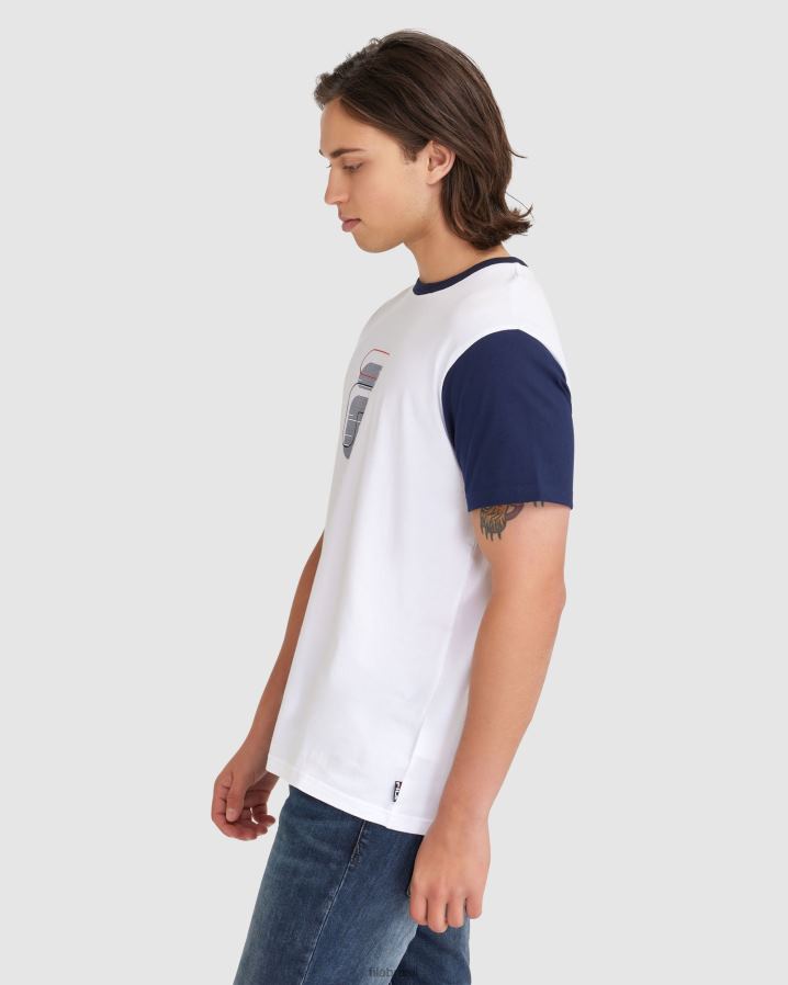 branco FILA camiseta fila lennox masculina branca HXJFD2378