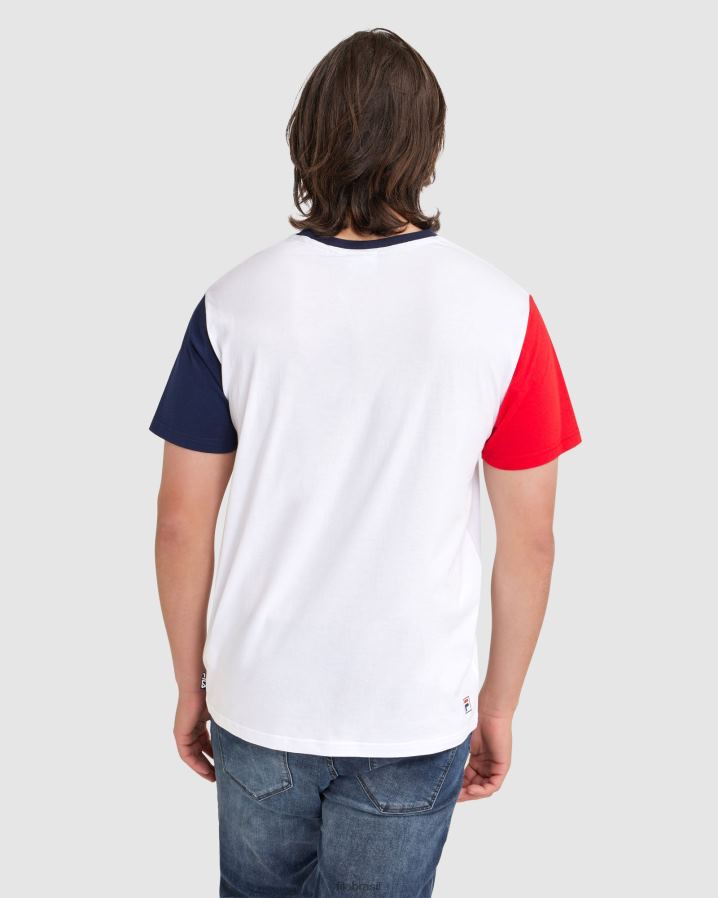 branco FILA camiseta fila lennox masculina branca HXJFD2378