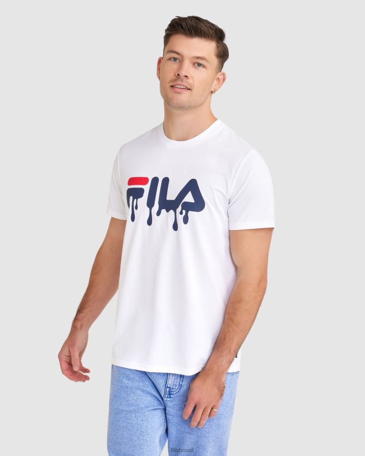 branco FILA camiseta fila matthew masculina branca HXJFD2404