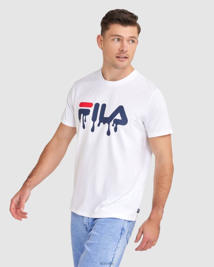 branco FILA camiseta fila matthew masculina branca HXJFD2404