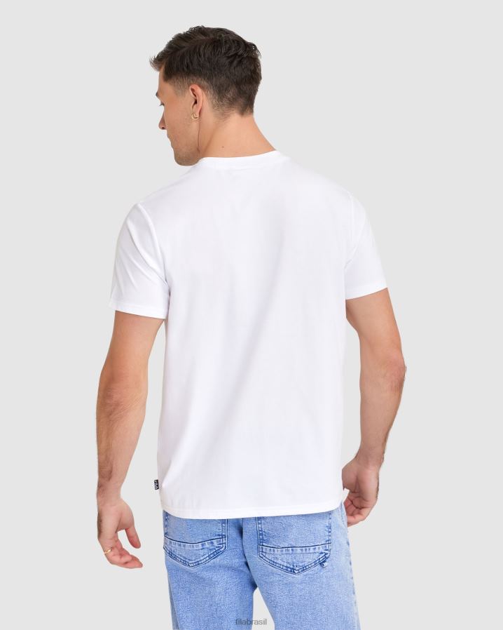 branco FILA camiseta fila matthew masculina branca HXJFD2404