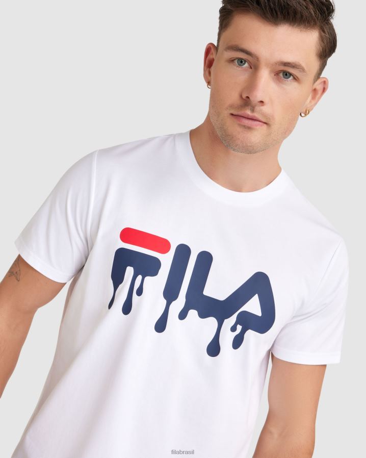 branco FILA camiseta fila matthew masculina branca HXJFD2404