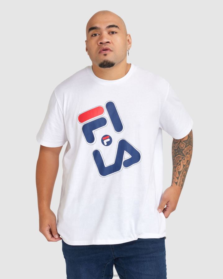 branco FILA camiseta fila plus masculina kiley branca HXJFD2369