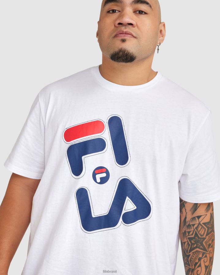 branco FILA camiseta fila plus masculina kiley branca HXJFD2369