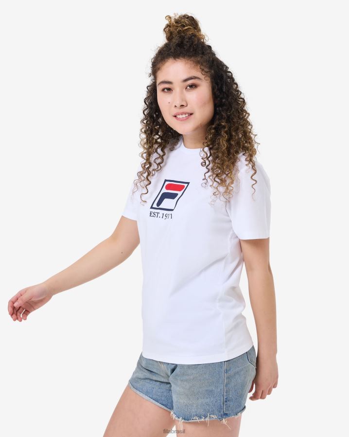 branco FILA fila unissex alto 2.0 camiseta branca HXJFD2569