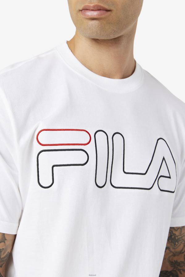 branco/preto/vermelho FILA camiseta borough fila branco/preto/vermelho HXJFD278