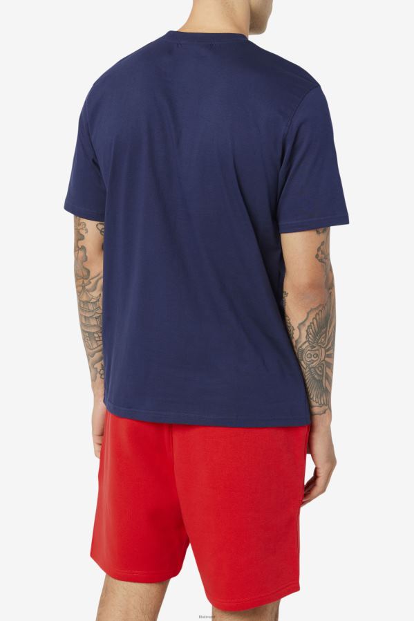 casaco/branco/vermelho chinês FILA fila masculino eagle tee peacoat/branco/vermelho chinês HXJFD283