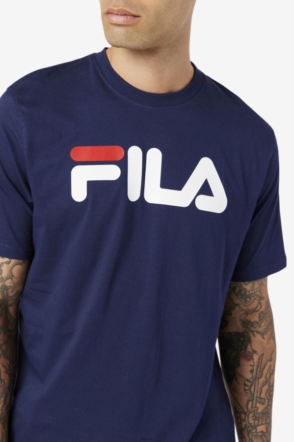 casaco/branco/vermelho chinês FILA fila masculino eagle tee peacoat/branco/vermelho chinês HXJFD283