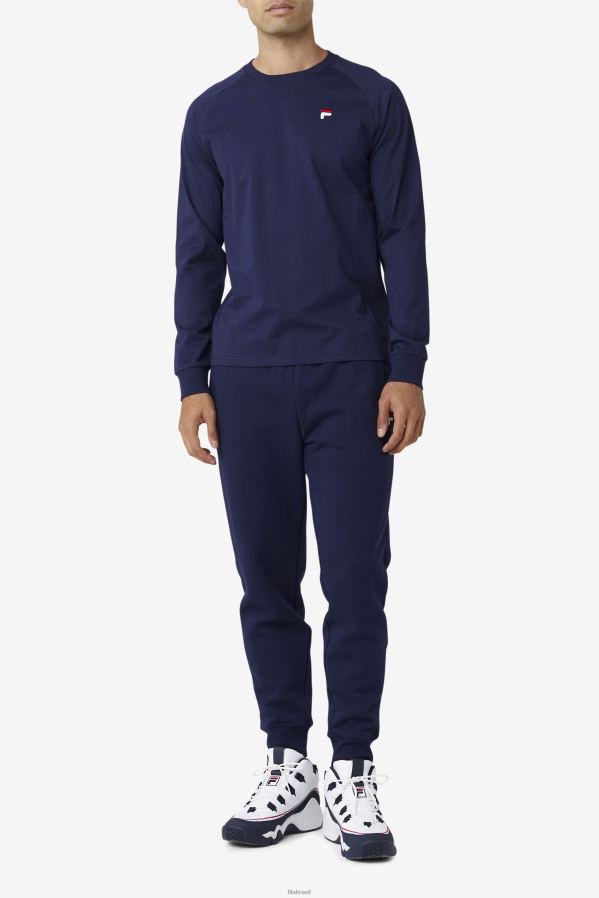 casaco de lã FILA camiseta fila flynn manga longa peacoat HXJFD291