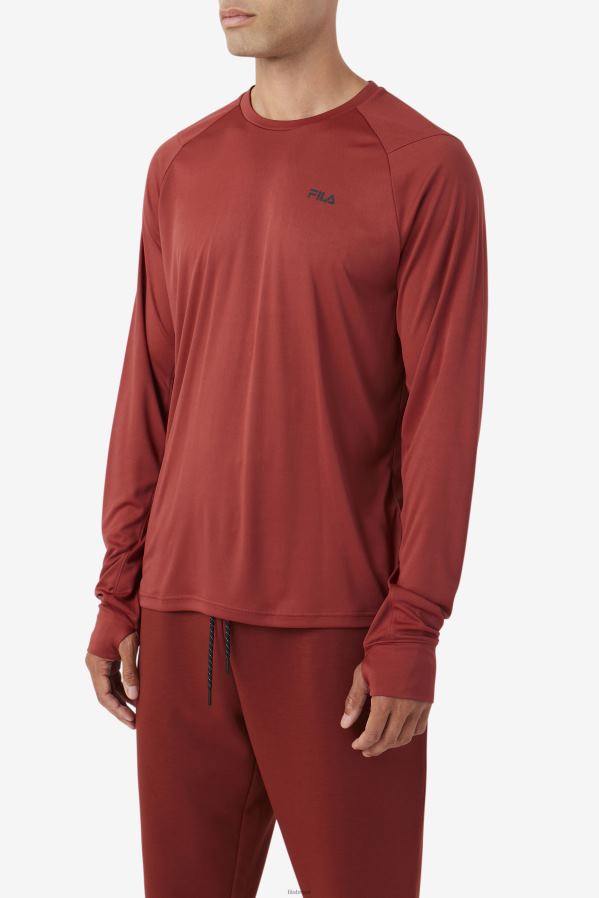 castanho avermelhado/preto FILA fila russet brown/preto jazam manga comprida HXJFD244