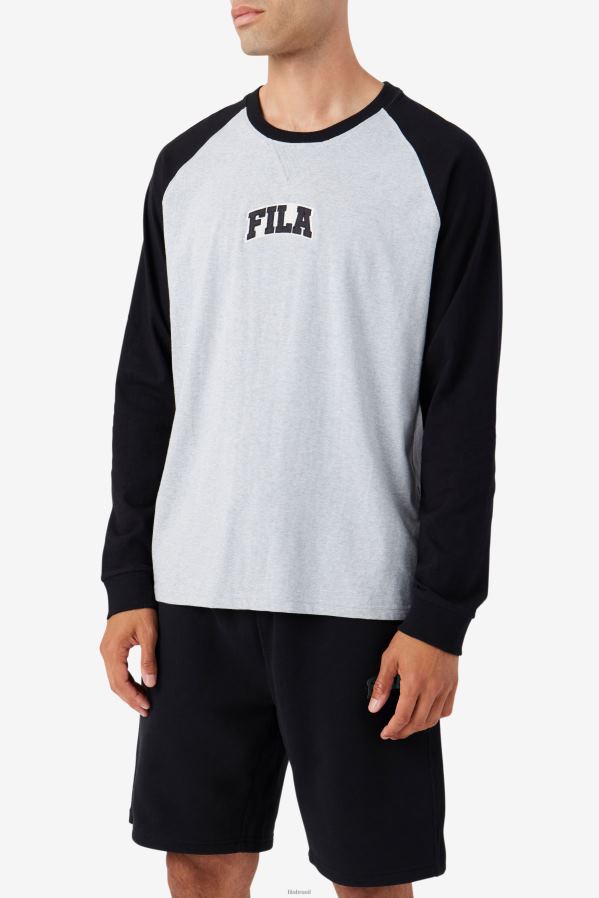 cinza claro marga/preto FILA chet camiseta raglan fila cinza claro marga/preto HXJFD308