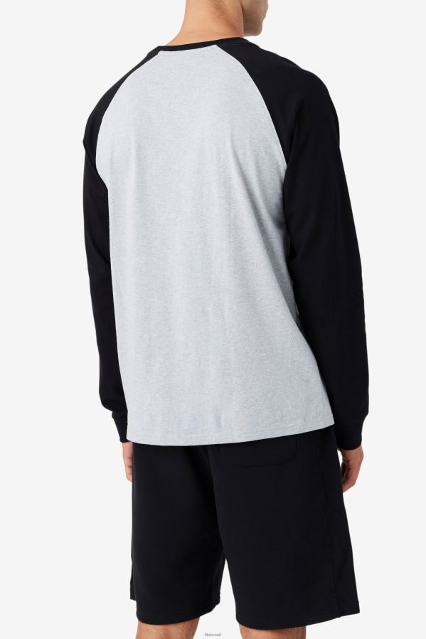 cinza claro marga/preto FILA chet camiseta raglan fila cinza claro marga/preto HXJFD308