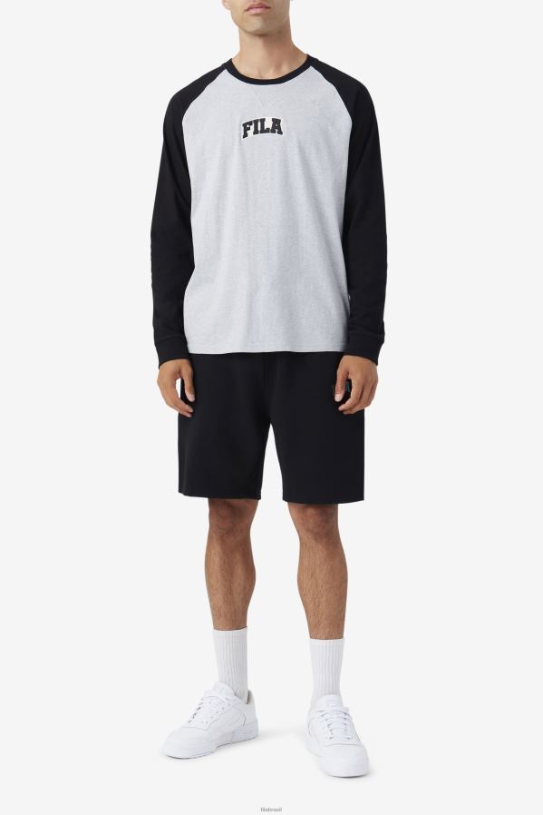 cinza claro marga/preto FILA chet camiseta raglan fila cinza claro marga/preto HXJFD308