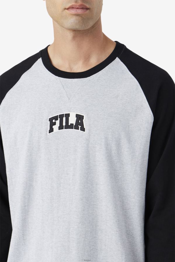 cinza claro marga/preto FILA chet camiseta raglan fila cinza claro marga/preto HXJFD308