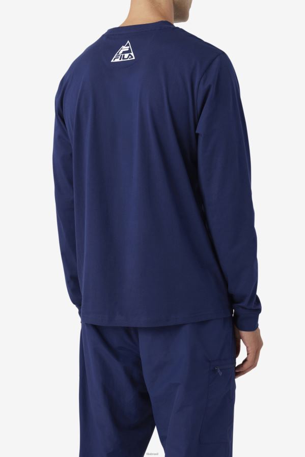 marinho/água gelada/garça FILA camiseta fila azul marinho/iced aqua/egret kare manga longa HXJFD406