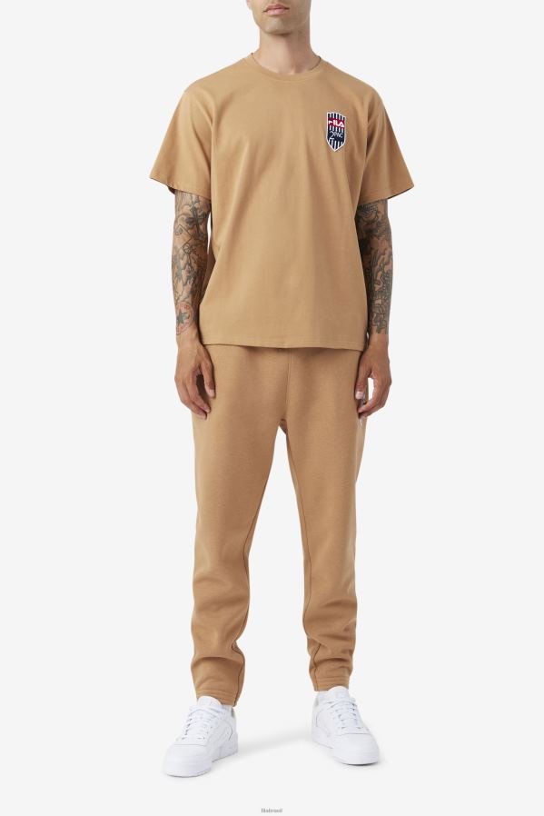 marrom tabaco FILA fila 2pac patch tee marrom tabaco HXJFD217