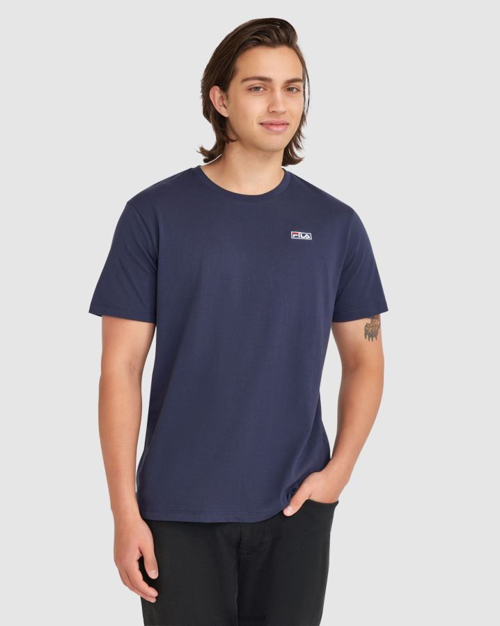 nova marinha FILA camiseta cian masculina nova fila azul HXJFD2411