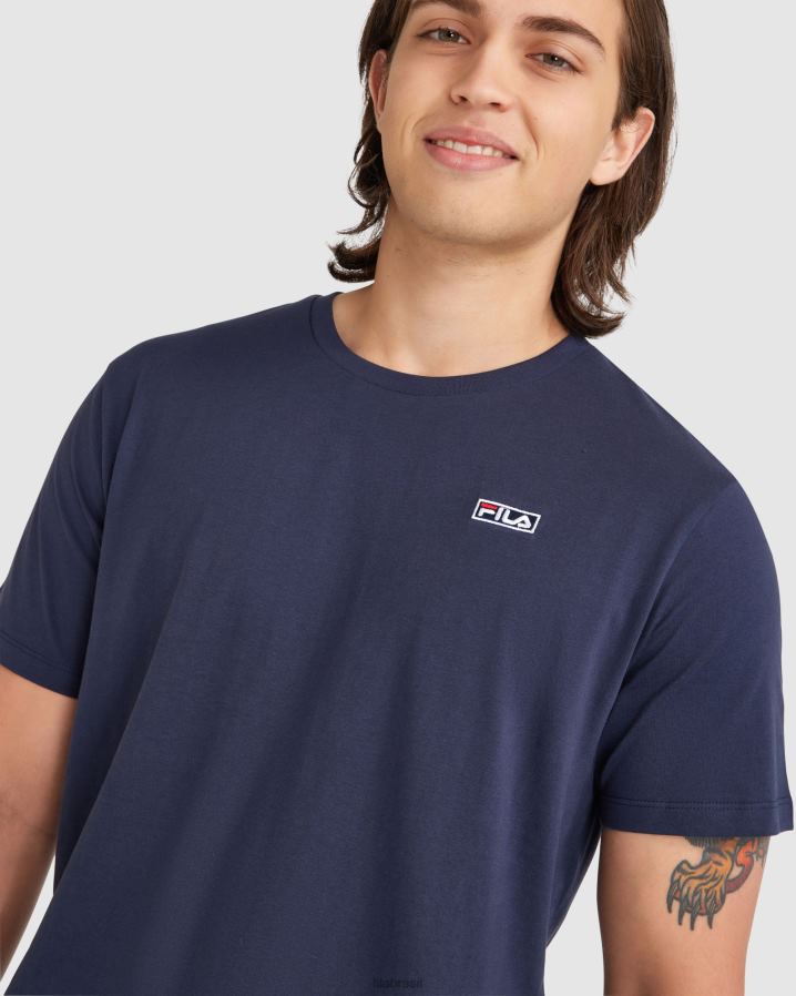 nova marinha FILA camiseta cian masculina nova fila azul HXJFD2411