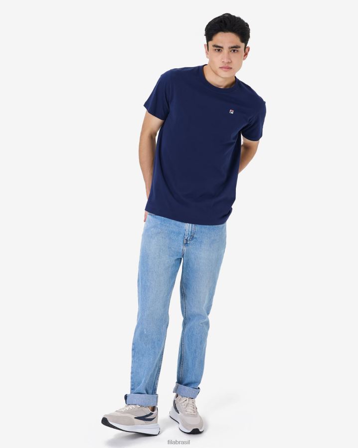 nova marinha FILA camiseta fila azul masculina Heritage Badge 2.0 HXJFD2586