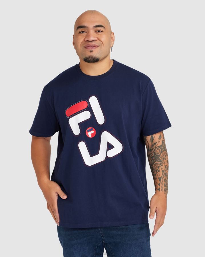 nova marinha FILA camiseta fila masculina plus kiley azul marinho HXJFD2391