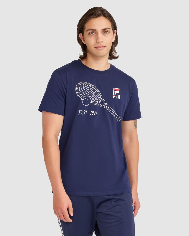 nova marinha FILA camiseta wyatt masculina nova fila azul HXJFD2387