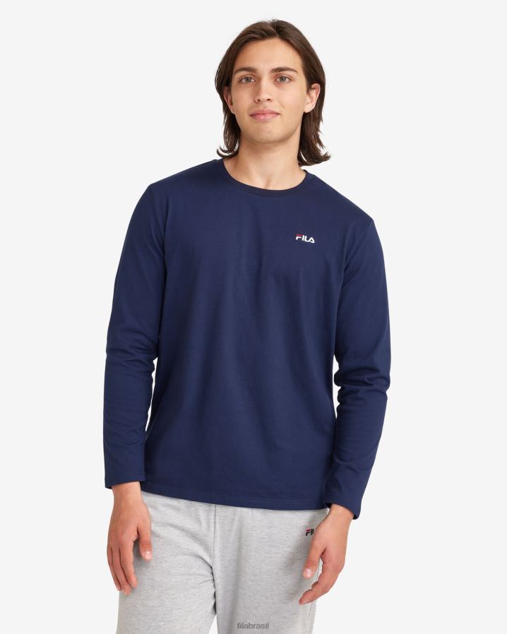 nova marinha FILA nova camiseta fila masculina básica l/s HXJFD2547