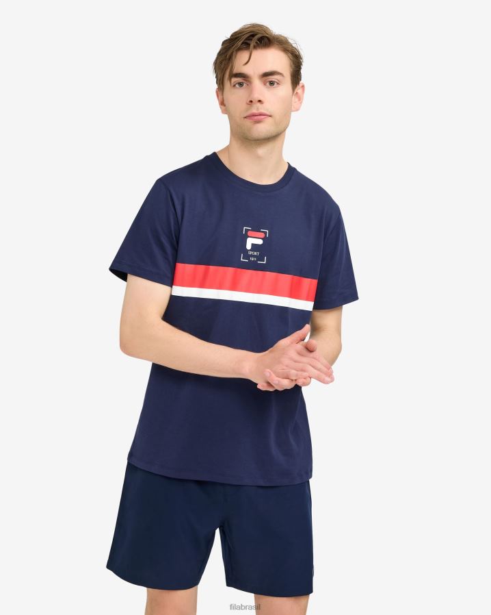 nova marinha FILA roger camiseta fila azul HXJFD2531