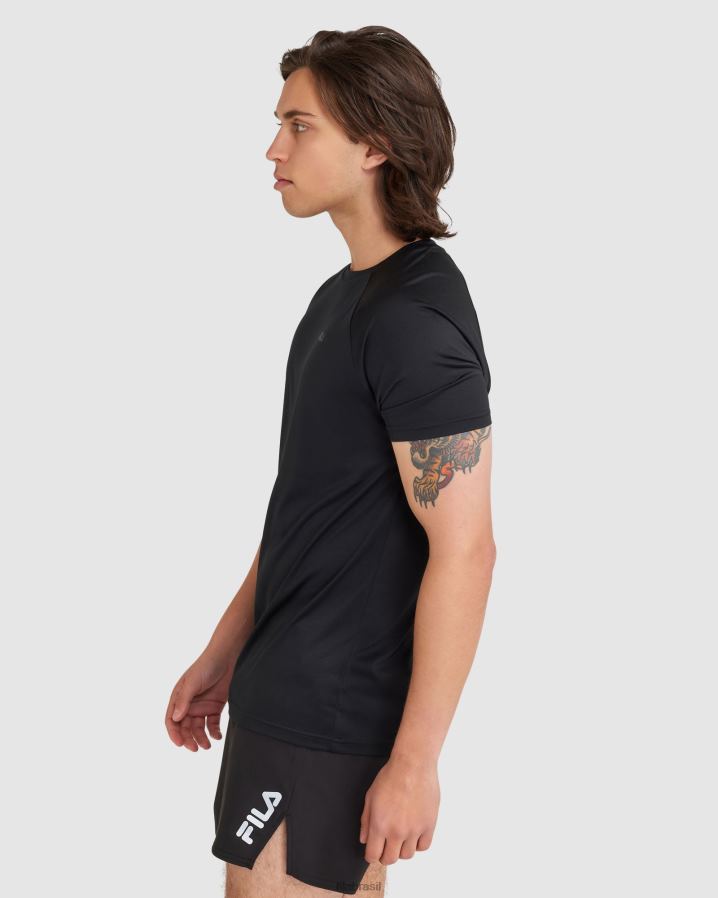 preto FILA camiseta fila caleb qdry masculina preta HXJFD2408