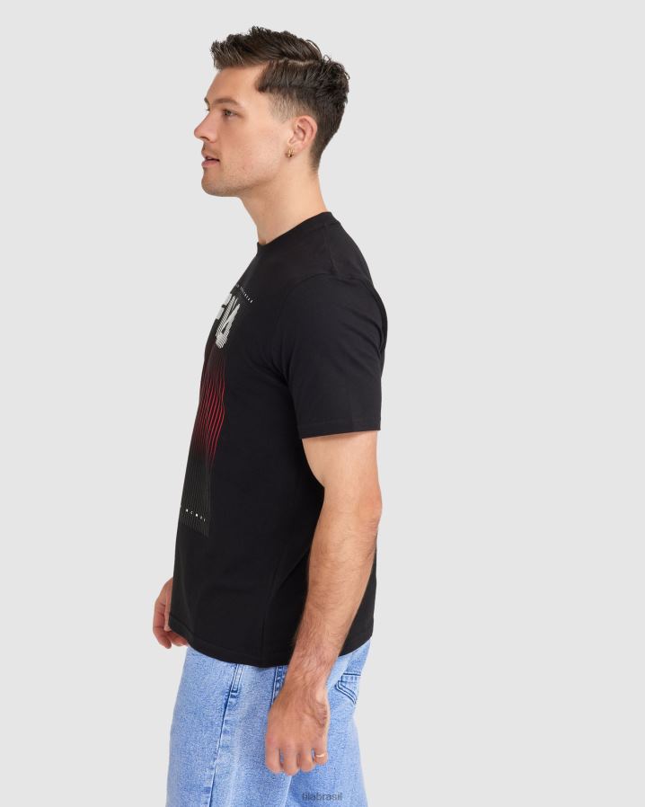 preto FILA camiseta fila cedrick masculina preta HXJFD2325