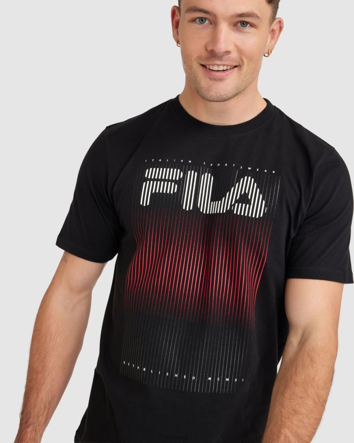 preto FILA camiseta fila cedrick masculina preta HXJFD2325