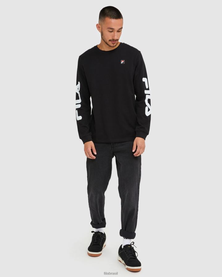 preto FILA camiseta fila classic masculina preta HXJFD2463