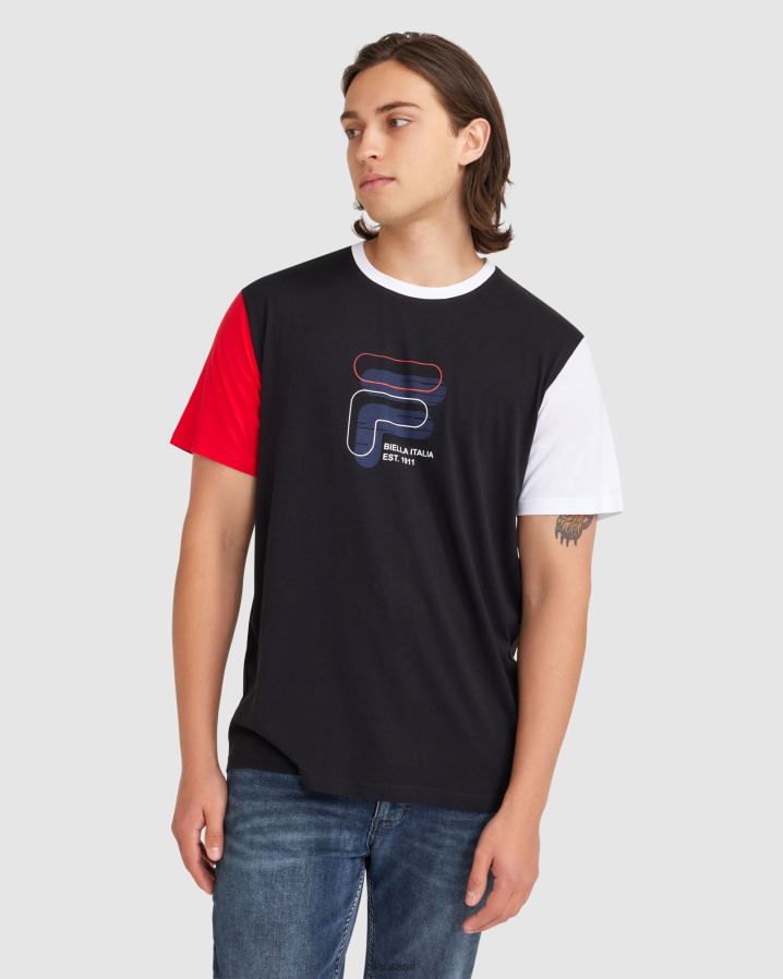 preto FILA camiseta fila lennox masculina preta HXJFD2364