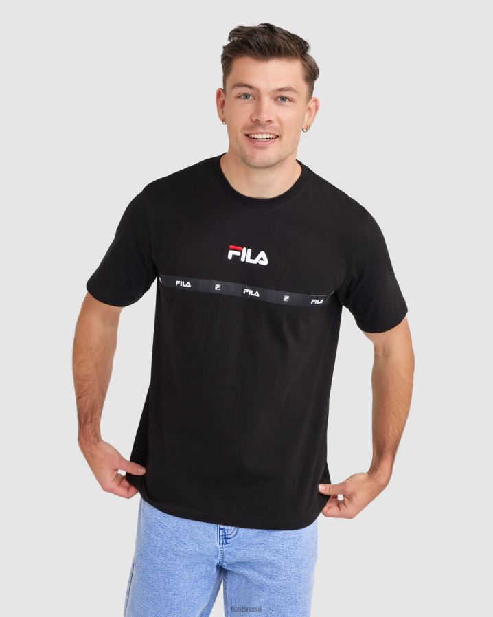 preto FILA camiseta fila masculina preta HXJFD2320