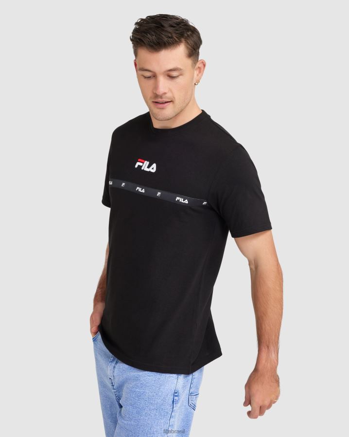 preto FILA camiseta fila masculina preta HXJFD2320