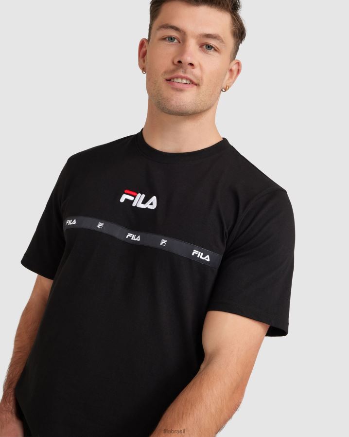 preto FILA camiseta fila masculina preta HXJFD2320