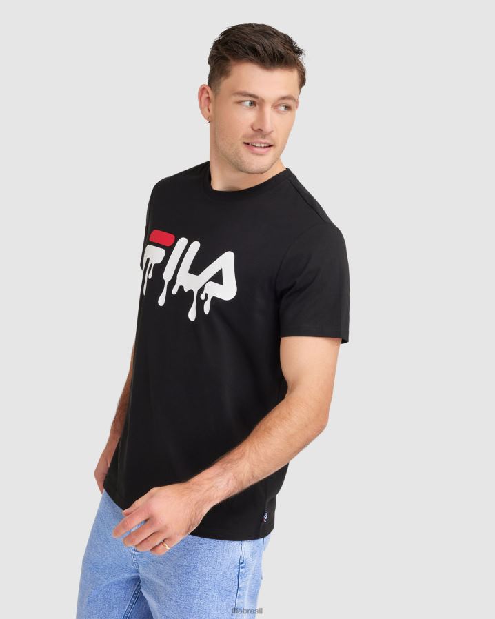 preto FILA camiseta fila matthew masculina preta HXJFD2401