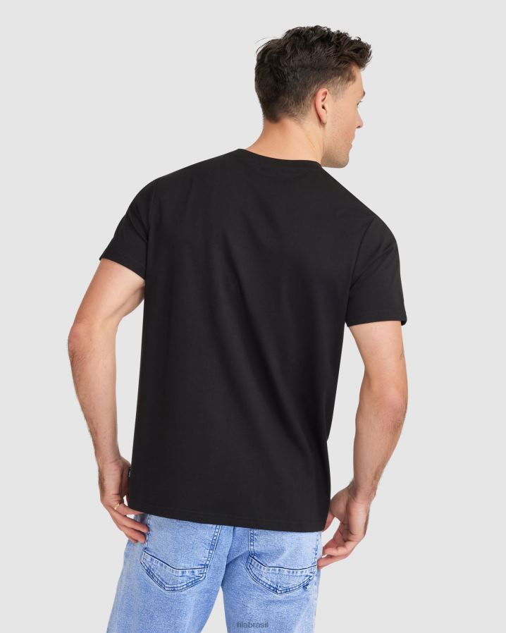 preto FILA camiseta fila matthew masculina preta HXJFD2401
