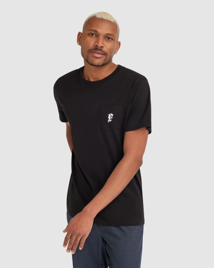 preto FILA camiseta fila raven masculina preta HXJFD2359
