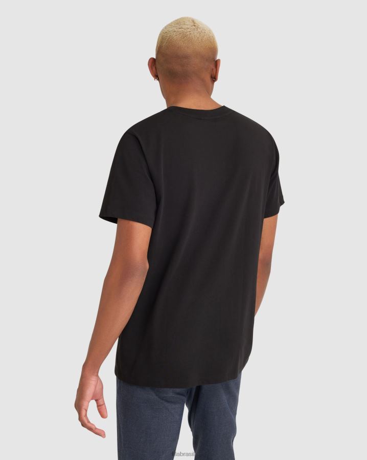 preto FILA camiseta fila raven masculina preta HXJFD2359