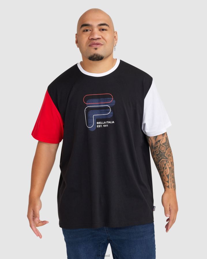 preto FILA camiseta masculina plus lennox fila preta HXJFD2363
