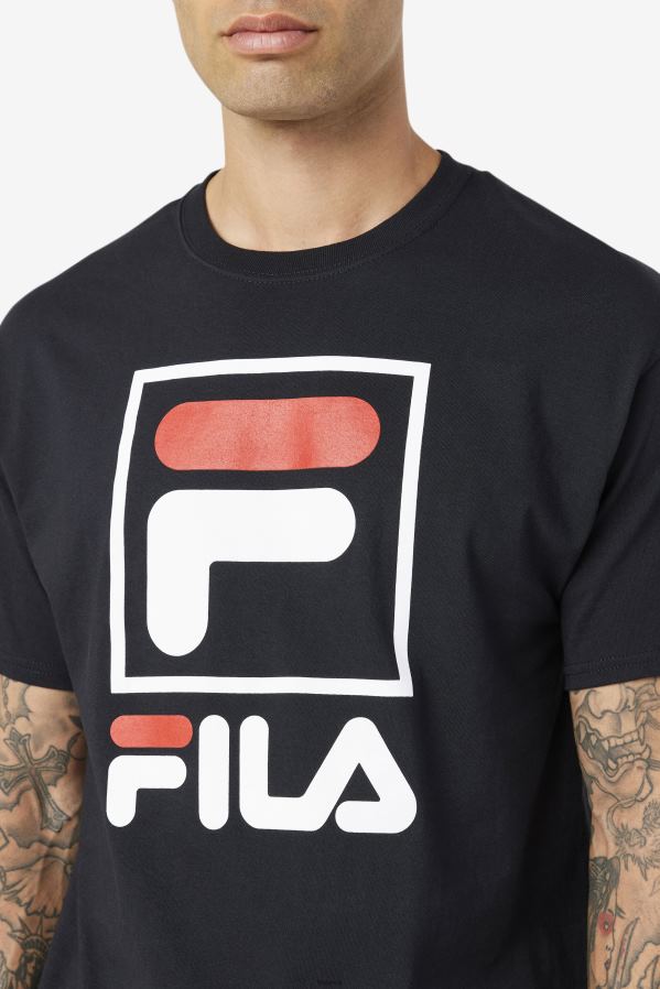 preto/branco/vermelho FILA camiseta fila preta/branca/vermelha HXJFD304