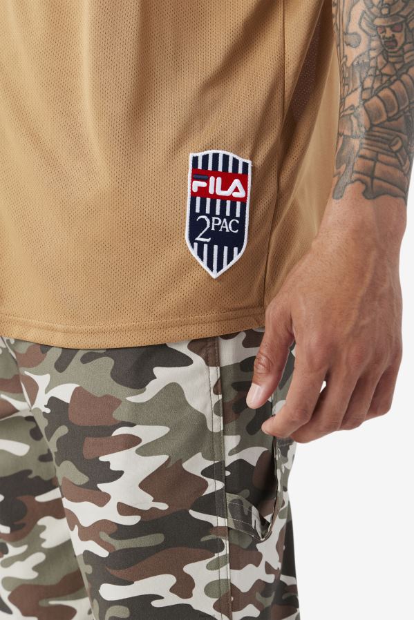 tabaco marrom/preto/branco FILA camisa de beisebol fila tabaco marrom/preto/branco 2pac HXJFD214