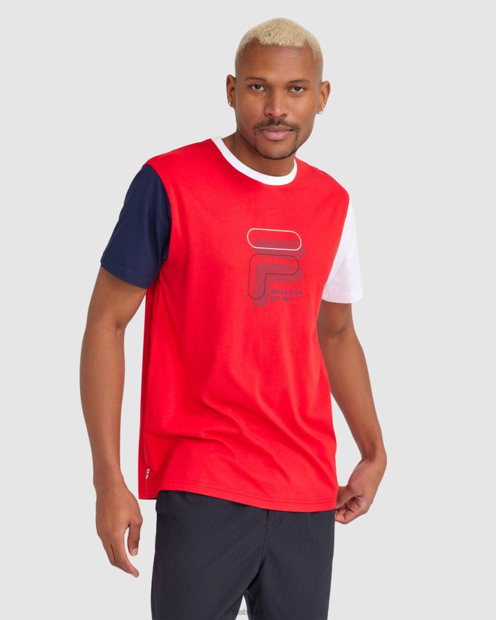 vermelho FILA camiseta fila lennox masculina vermelha HXJFD2368