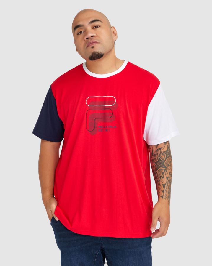 vermelho FILA camiseta fila masculina plus lennox HXJFD2392